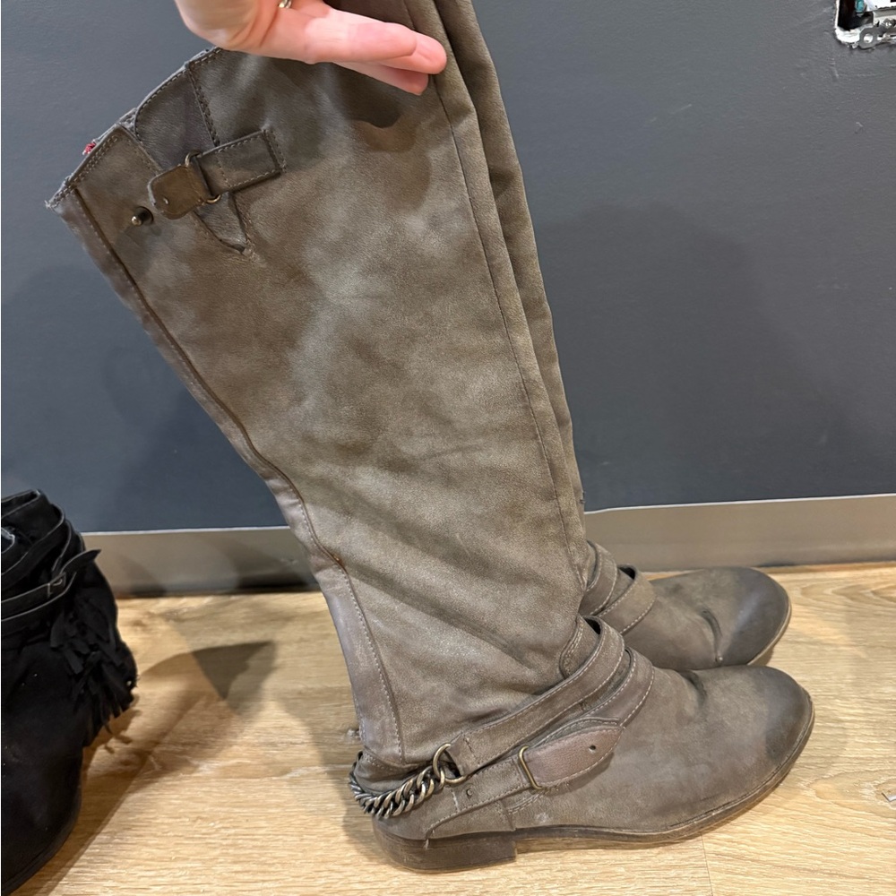 Madden Girl Taupe Over the Knee Boots